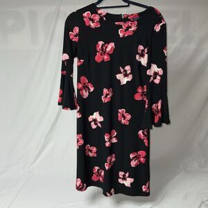 Tommy Hilfiger Floral Dress‎ Women's  Size 4 Black Red